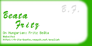 beata fritz business card